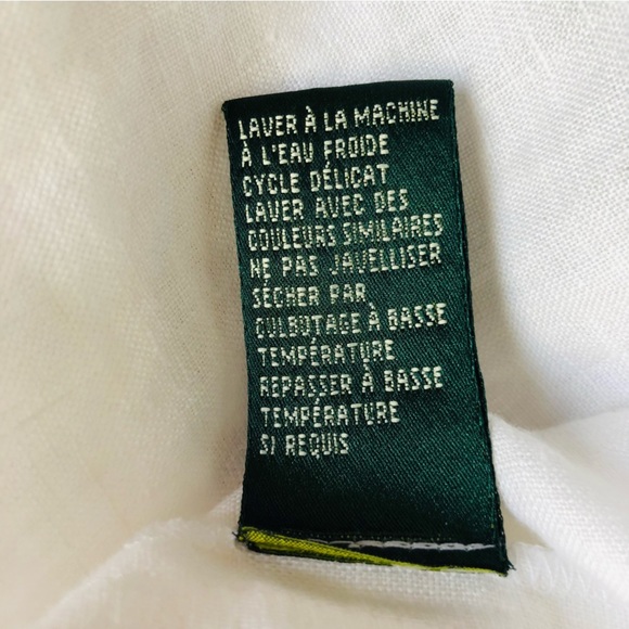 LAUREN Ralph Lauren Linen White Long Button Down Shirt - Picture 6 of 16